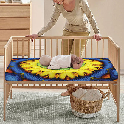 Colorful Kaleidoscope Print Baby Crib Sheet