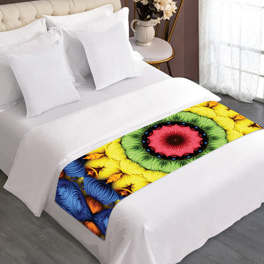 Colorful Kaleidoscope Print Bed Runner