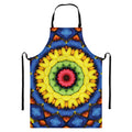Colorful Kaleidoscope Print Bib Apron With Pocket