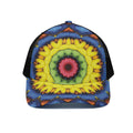 Colorful Kaleidoscope Print Black Mesh Trucker Hat