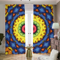 Colorful Kaleidoscope Print Dimout Pencil Pleat Curtains