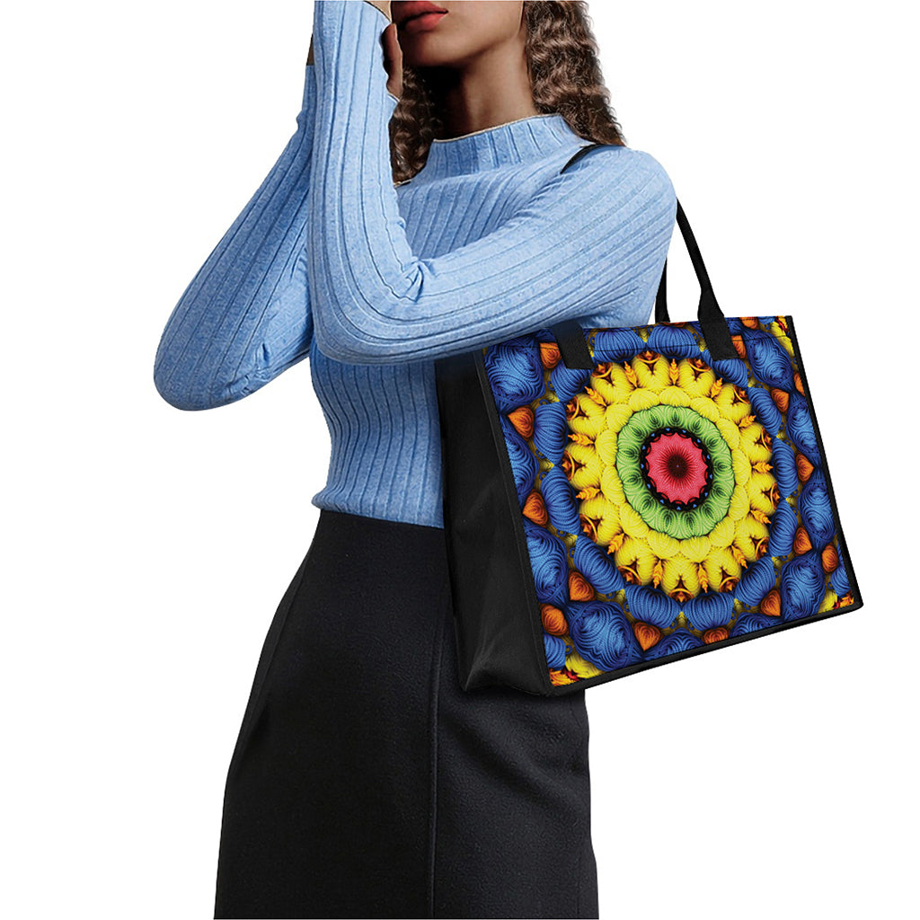 Colorful Kaleidoscope Print Canvas Tote Bag