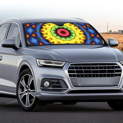 Colorful Kaleidoscope Print Car Windshield Sun Shade