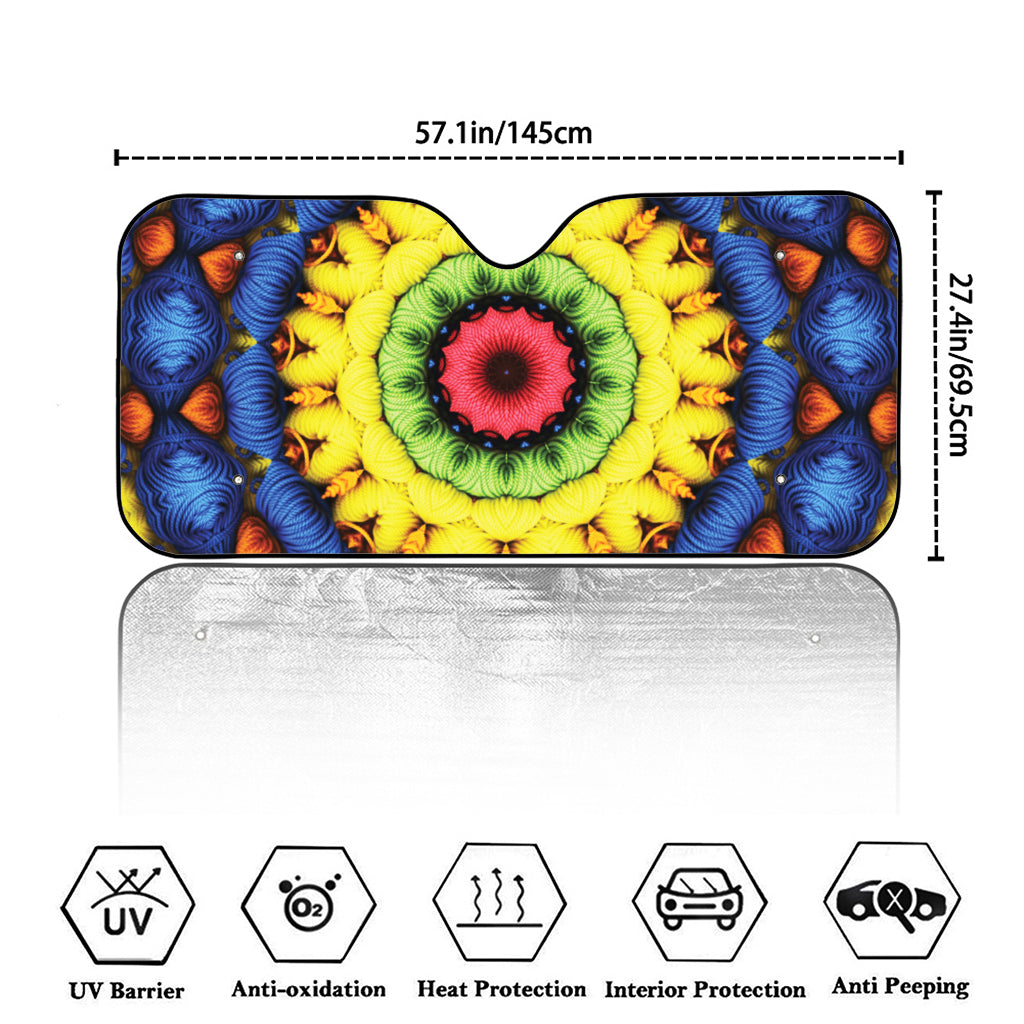 Colorful Kaleidoscope Print Car Windshield Sun Shade