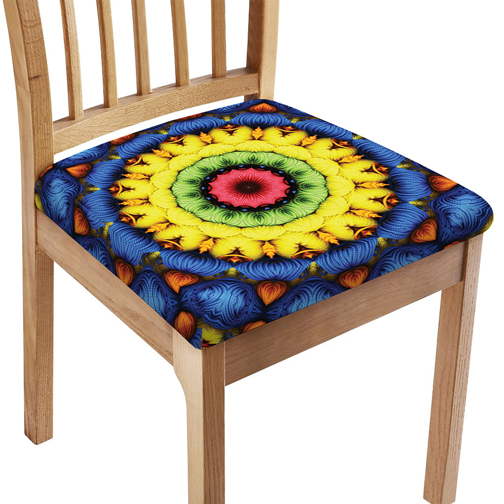 Colorful Kaleidoscope Print Chair Cushion Cover