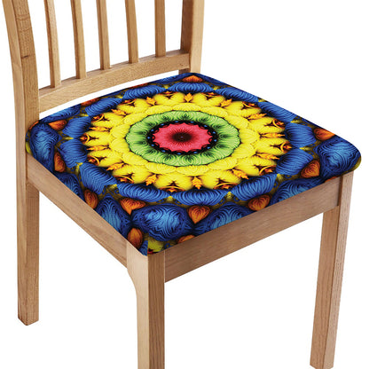 Colorful Kaleidoscope Print Chair Cushion Cover