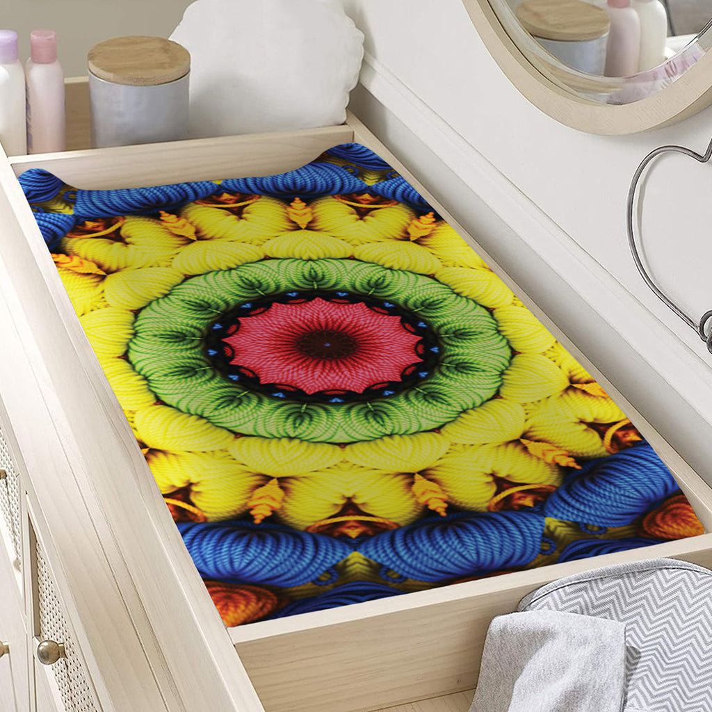 Colorful Kaleidoscope Print Changing Pad Cover