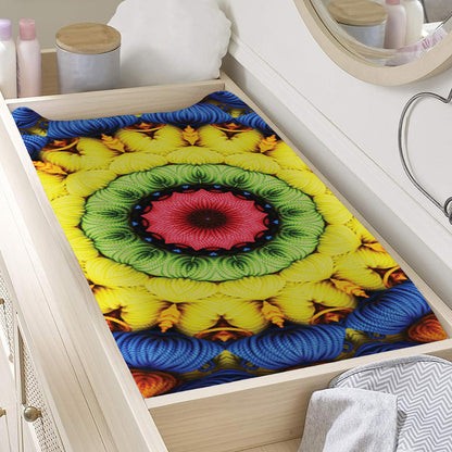 Colorful Kaleidoscope Print Changing Pad Cover