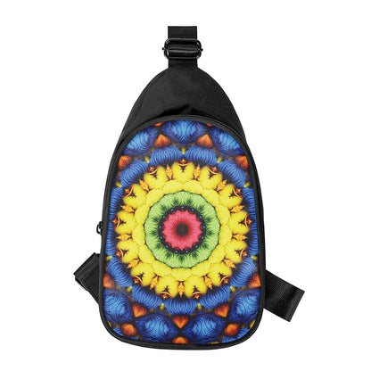 Colorful Kaleidoscope Print Chest Bag