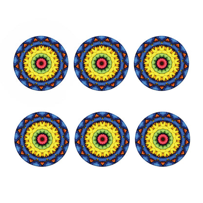 Colorful Kaleidoscope Print Coaster Set