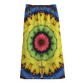 Colorful Kaleidoscope Print Cotton Front Slit Maxi Skirt