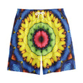 Colorful Kaleidoscope Print Cotton Shorts