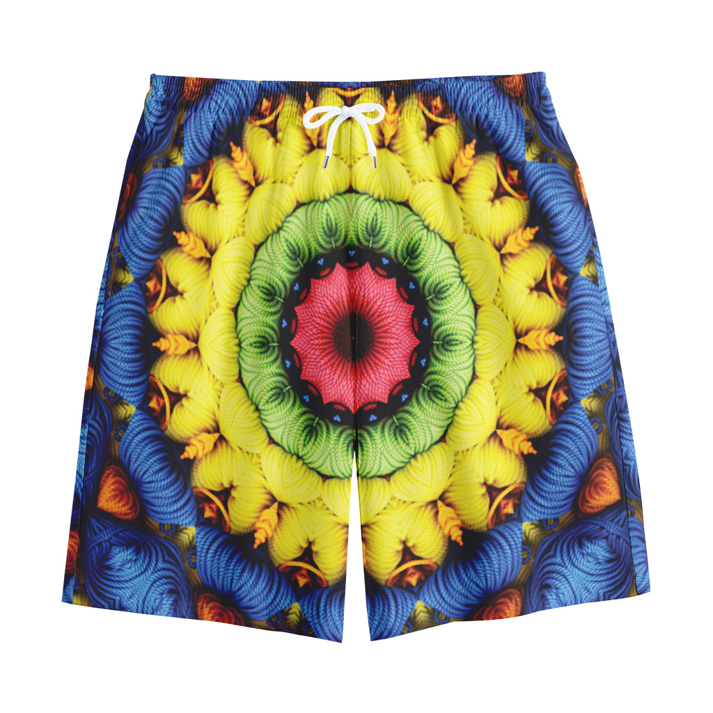 Colorful Kaleidoscope Print Cotton Shorts