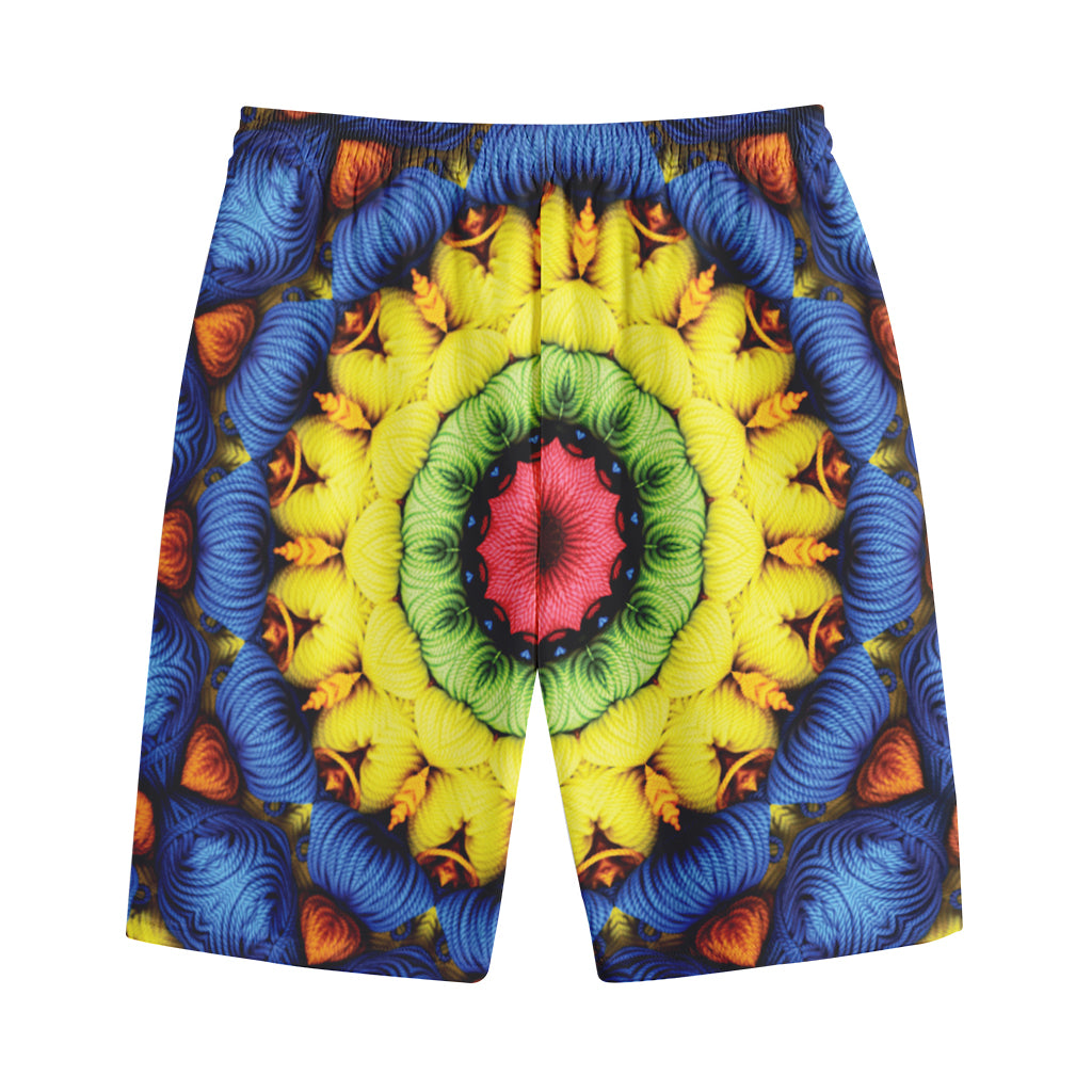 Colorful Kaleidoscope Print Cotton Shorts
