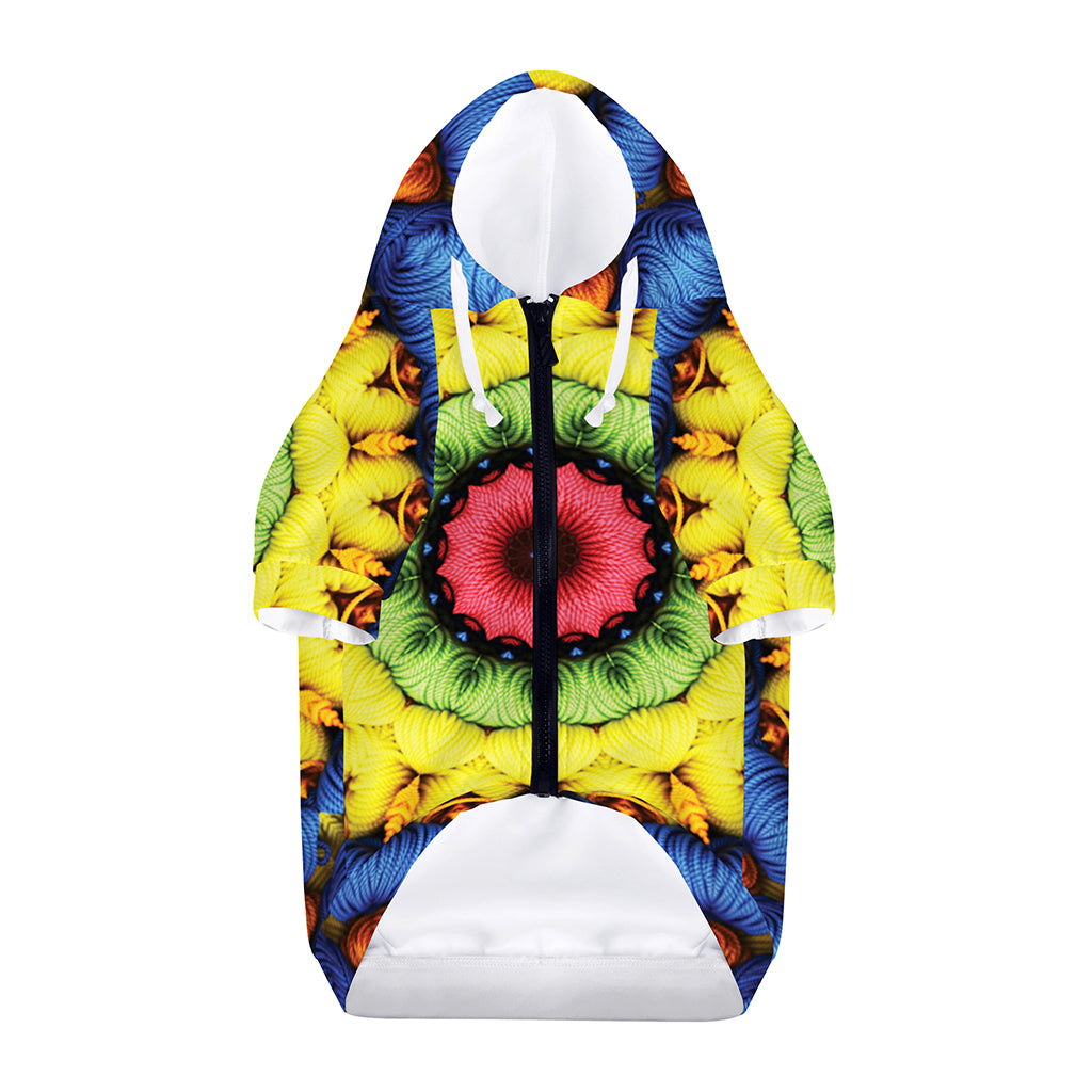 Colorful Kaleidoscope Print Dog Zip Up Hoodie