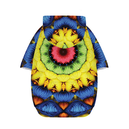 Colorful Kaleidoscope Print Dog Zip Up Hoodie