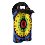 Colorful Kaleidoscope Print Double Neoprene Wine Tote