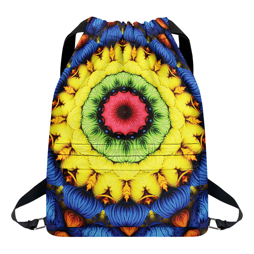 Colorful Kaleidoscope Print Drawstring Backpack
