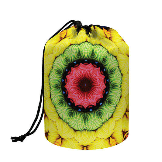 Colorful Kaleidoscope Print Drawstring Makeup Bag