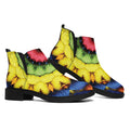 Colorful Kaleidoscope Print Flat Ankle Boots