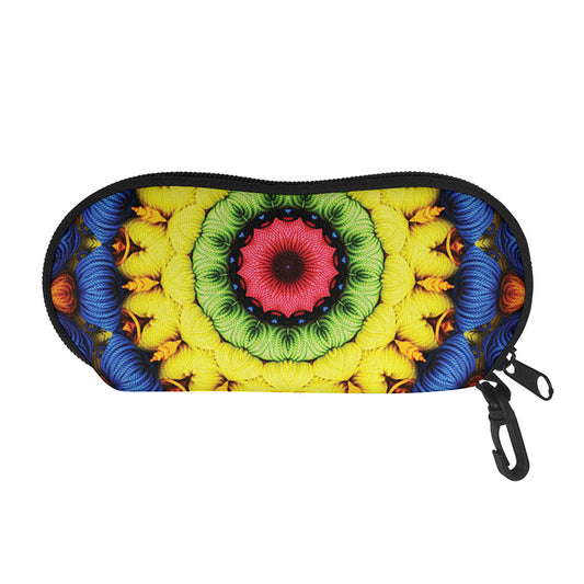 Colorful Kaleidoscope Print Glasses Case
