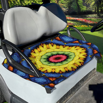 Colorful Kaleidoscope Print Golf Cart Seat Cover