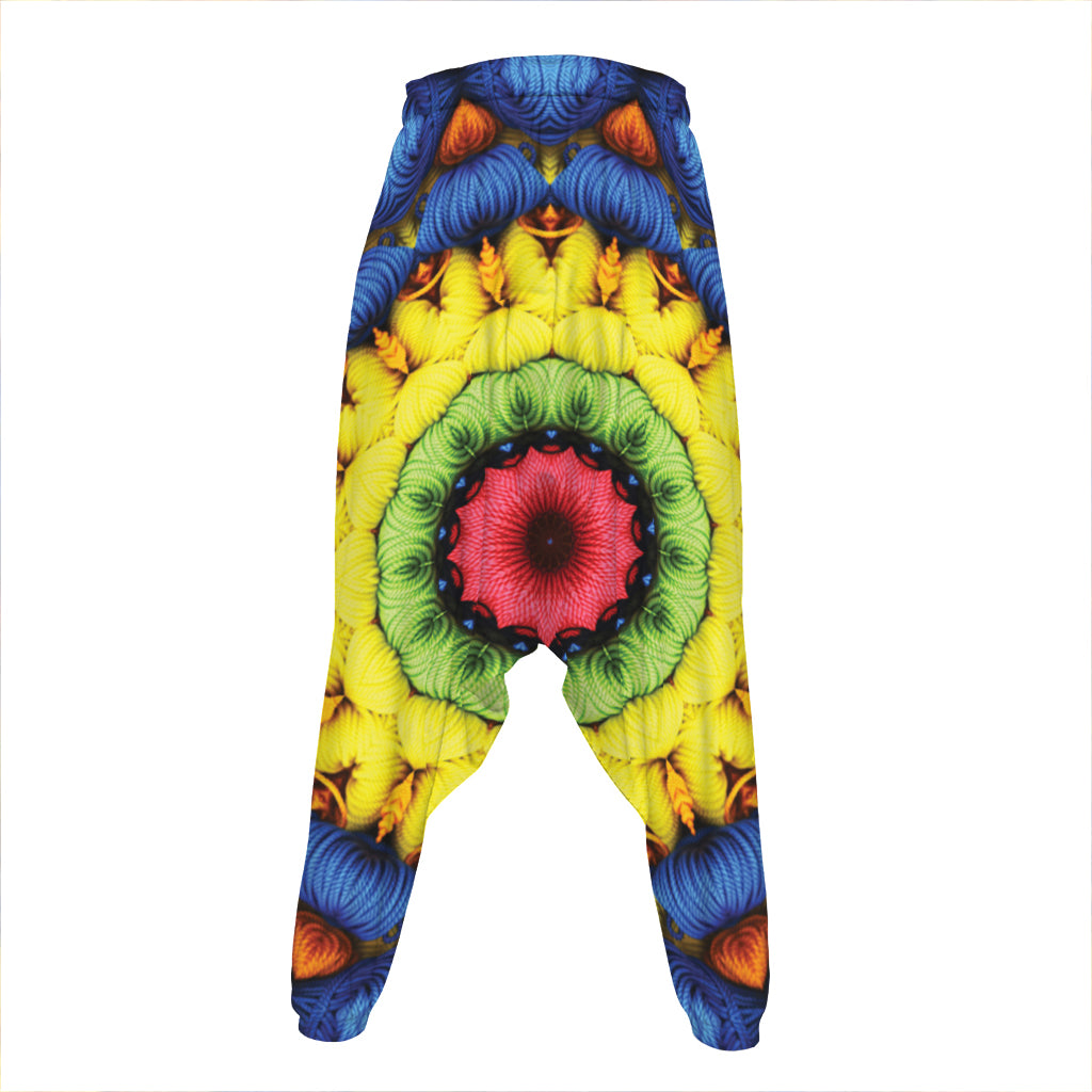 Colorful Kaleidoscope Print Hammer Pants
