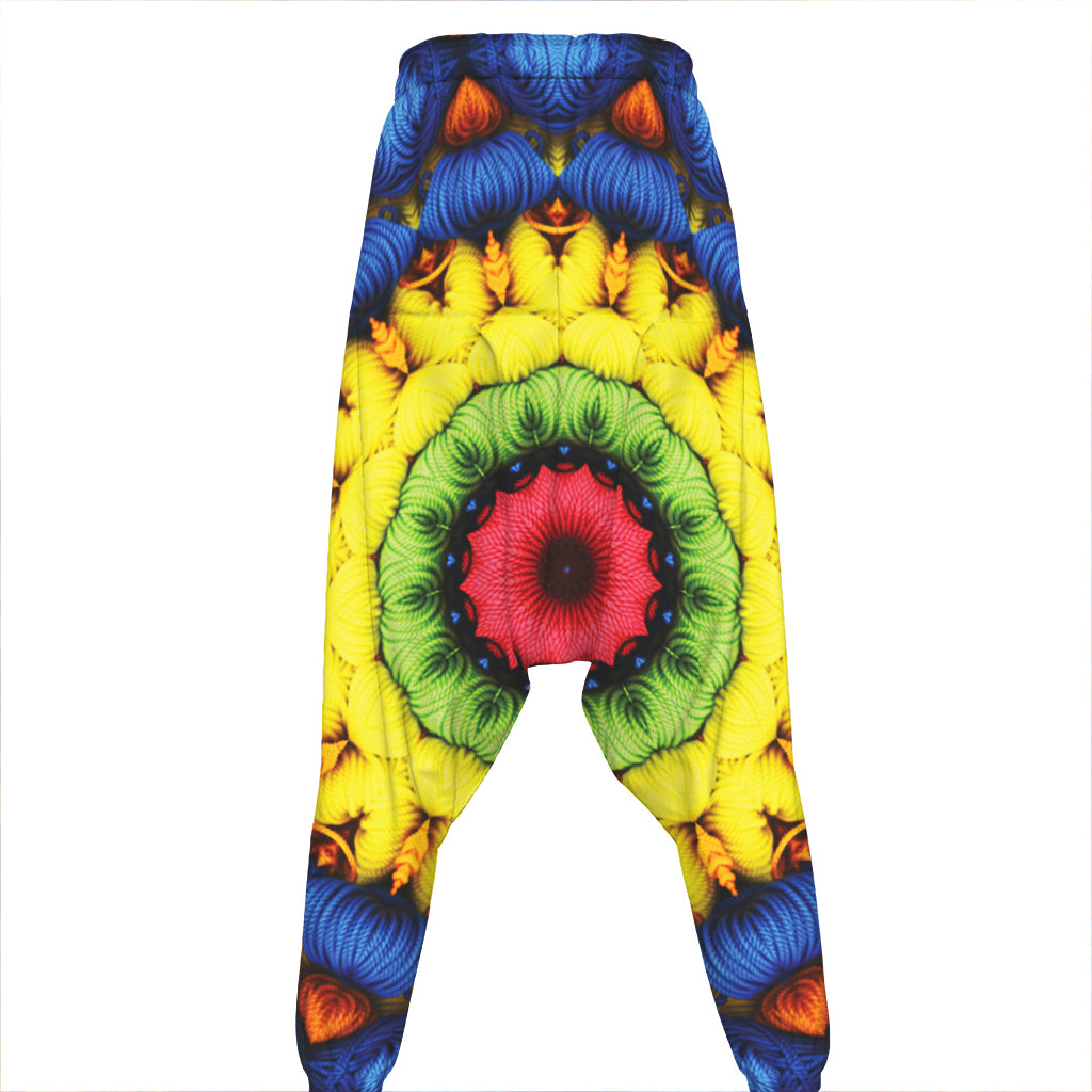 Colorful Kaleidoscope Print Hammer Pants