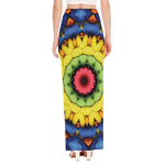 Colorful Kaleidoscope Print High Slit Maxi Skirt