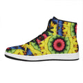 Colorful Kaleidoscope Print High Top Leather Sneakers