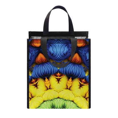 Colorful Kaleidoscope Print Insulated Lunch Tote