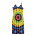 Colorful Kaleidoscope Print Jersey Midi Cami Dress