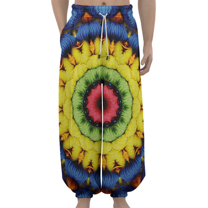 Colorful Kaleidoscope Print Lantern Pants
