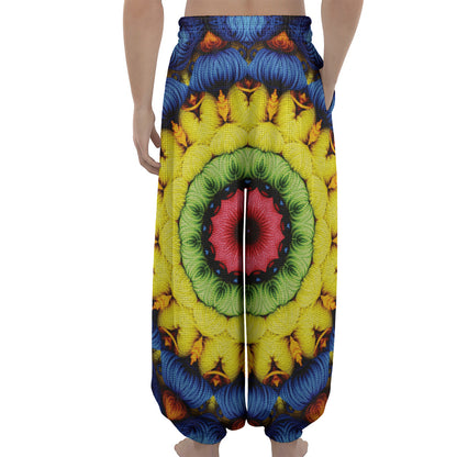 Colorful Kaleidoscope Print Lantern Pants