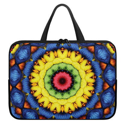 Colorful Kaleidoscope Print Laptop Sleeve With Handle