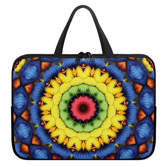 Colorful Kaleidoscope Print Laptop Sleeve With Handle