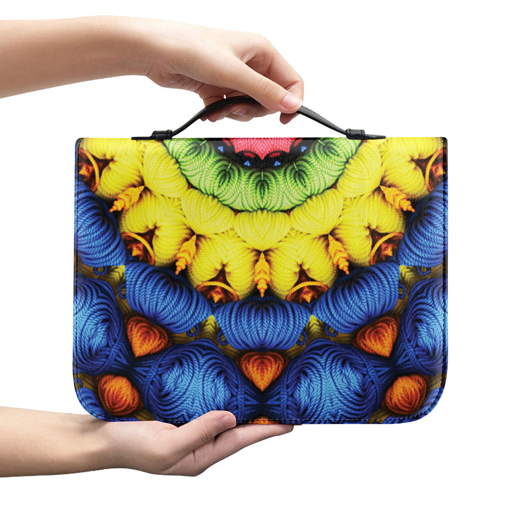 Colorful Kaleidoscope Print Leather Bible Cover