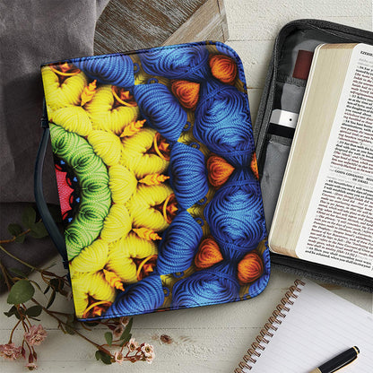 Colorful Kaleidoscope Print Leather Bible Cover