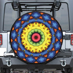 Colorful Kaleidoscope Print Leather Spare Tire Cover