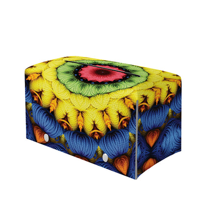 Colorful Kaleidoscope Print Leather Tissue Box Cover