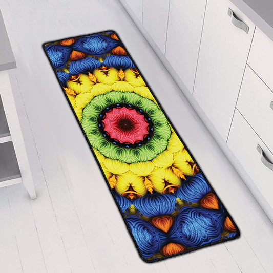 Colorful Kaleidoscope Print Long Kitchen Mat
