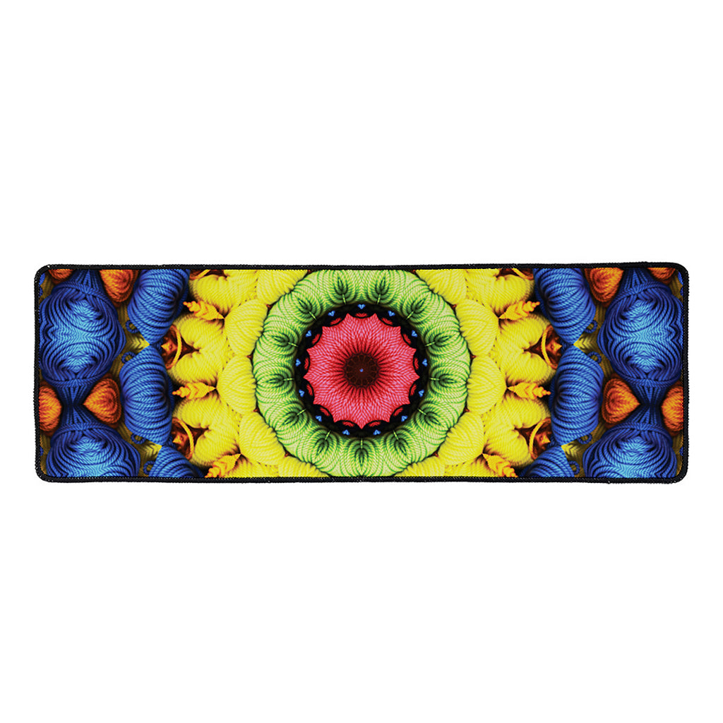 Colorful Kaleidoscope Print Long Kitchen Mat