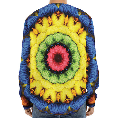 Colorful Kaleidoscope Print Long Sleeve Baseball Jersey