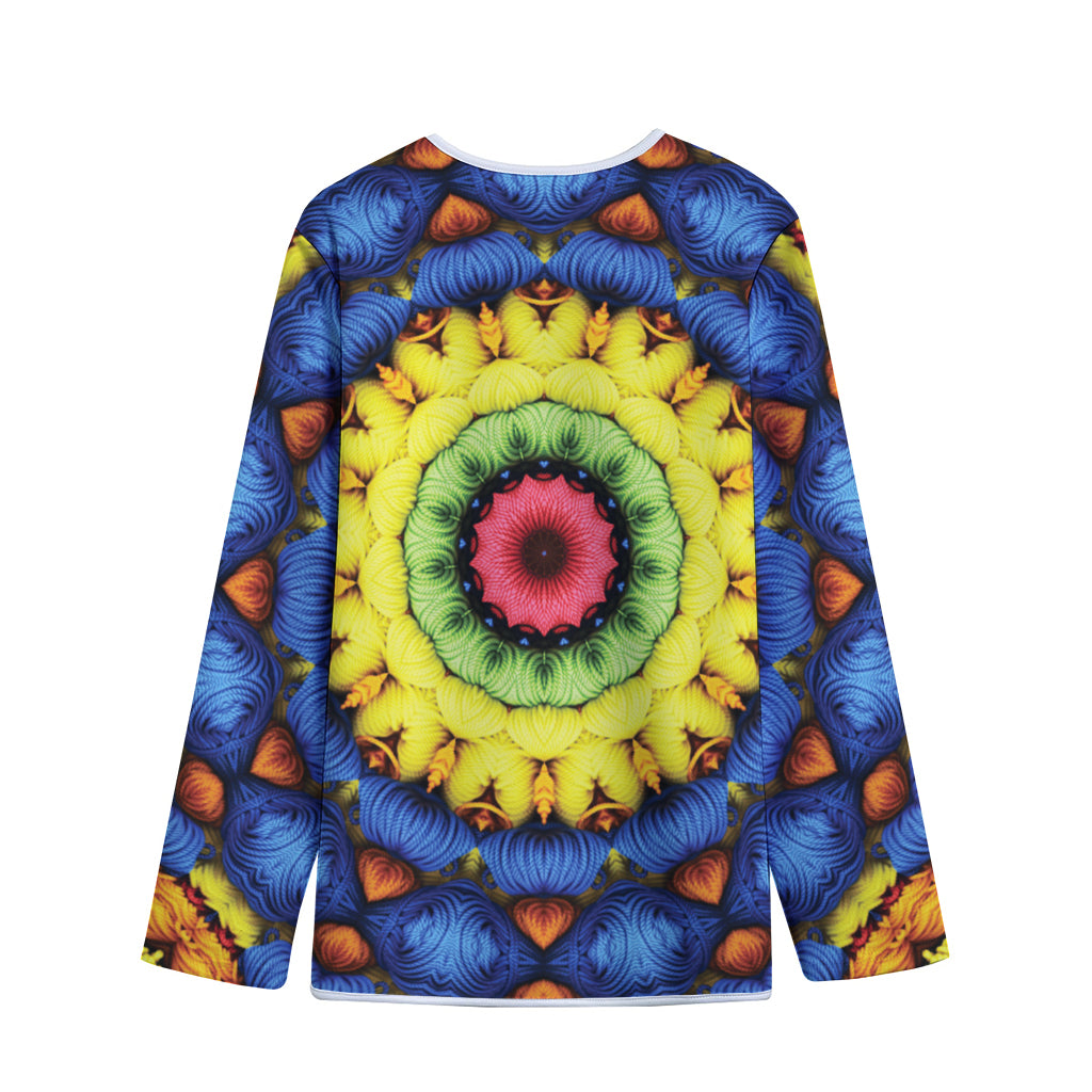 Colorful Kaleidoscope Print Long Sleeve Short Coat
