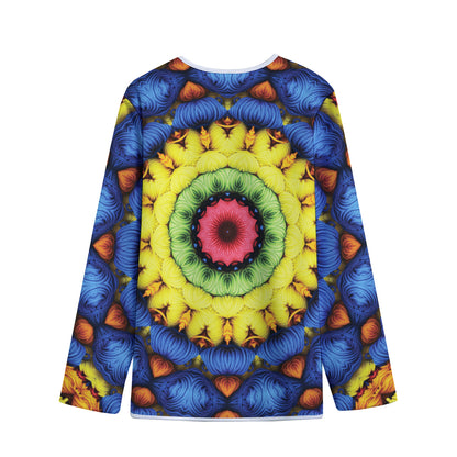 Colorful Kaleidoscope Print Long Sleeve Short Coat