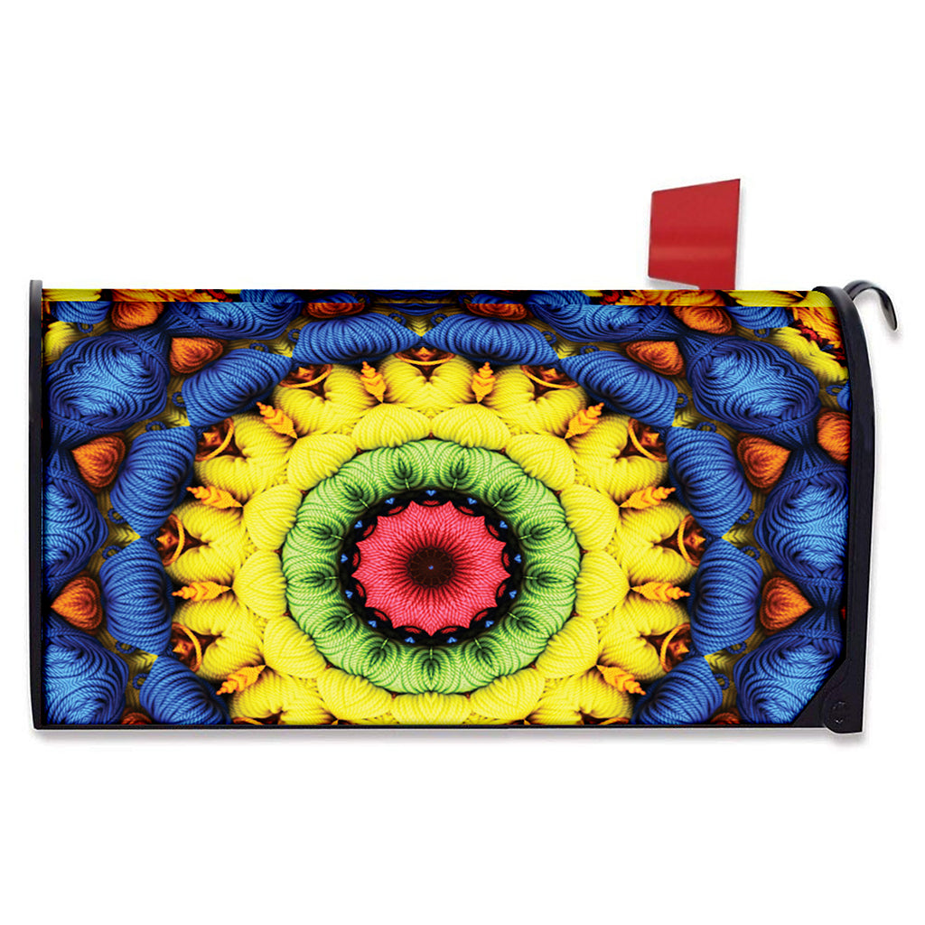 Colorful Kaleidoscope Print Mailbox Cover