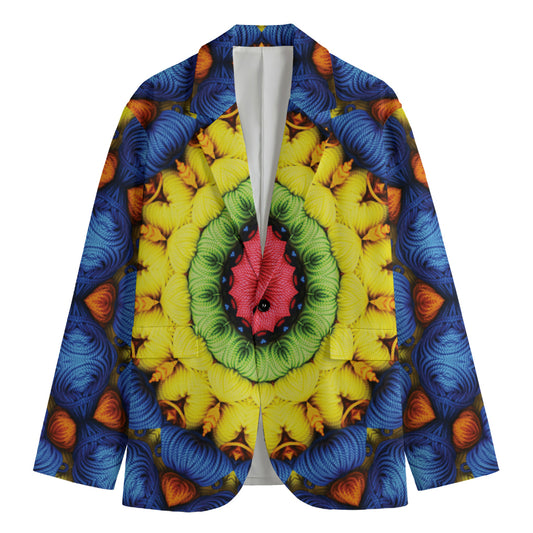 Colorful Kaleidoscope Print Men's Blazer