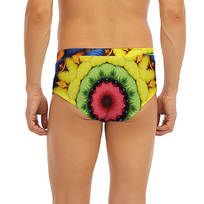 Colorful Kaleidoscope Print Men's Briefs