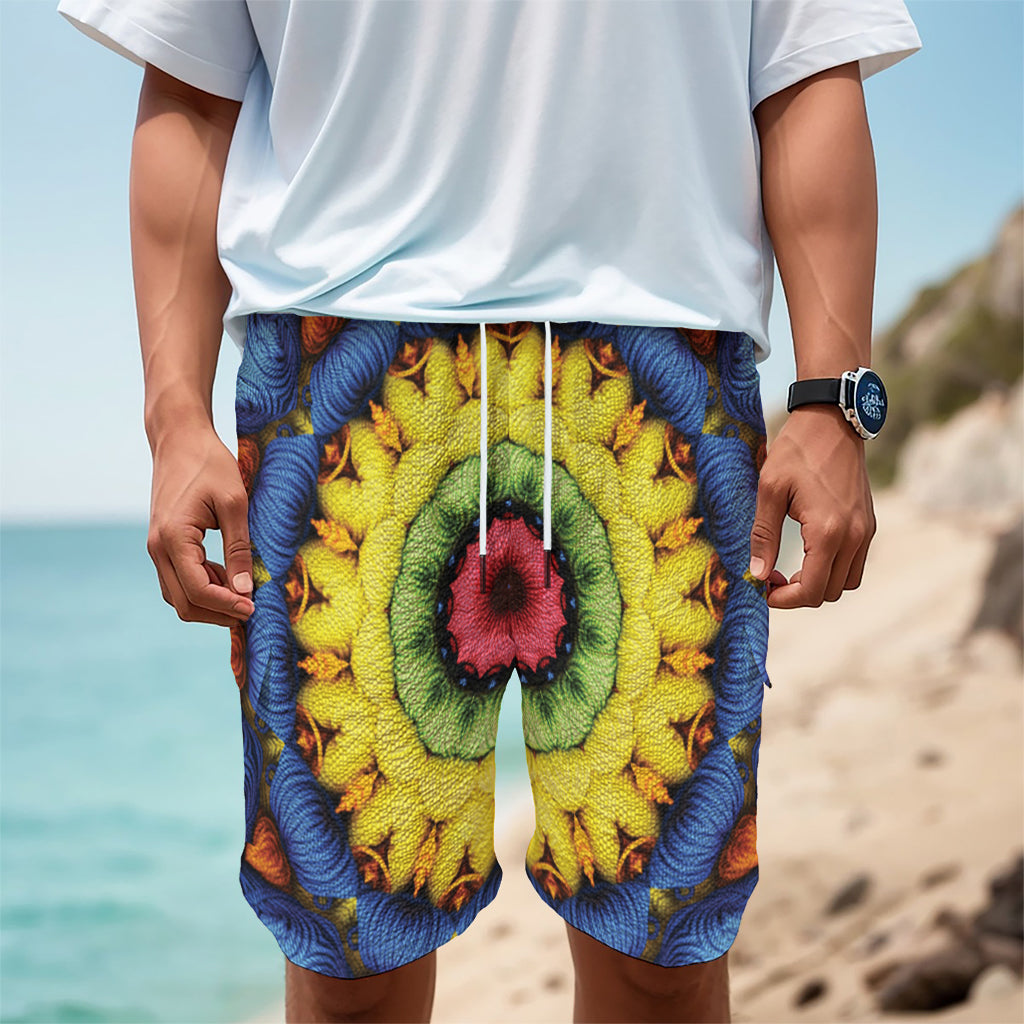 Colorful Kaleidoscope Print Men's Cargo Shorts