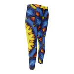 Colorful Kaleidoscope Print Men's Compression Pants